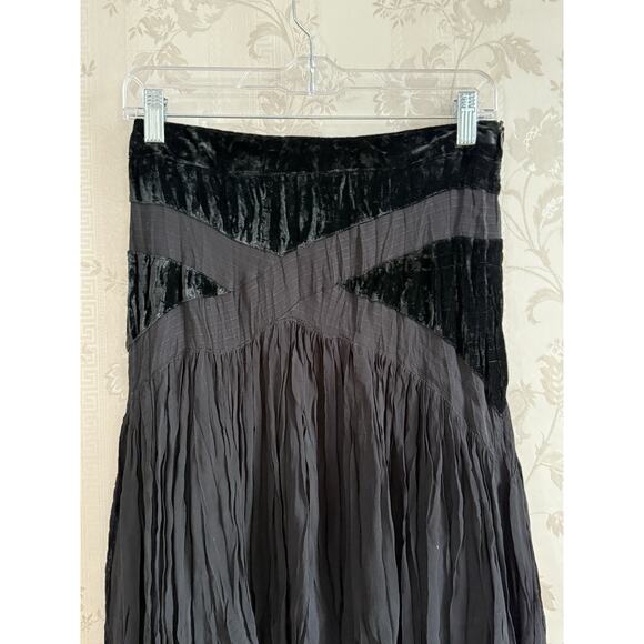 Vtg Alberto Makali Velvet Crinkle Skirt Sz 6 Goth Witchy Dark Fairy Whimsigoth - Picture 4 of 11